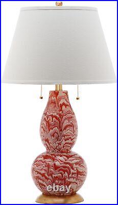 SAFAVIEH Color Swirls Glass Table Lamp (Set of 2) Orange / White