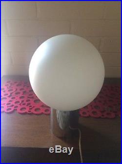 SONNEMAN Mid Century Modern Chrome Cylinder Glass Ball Orb Table Lamp