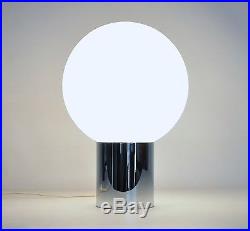SONNEMAN Vtg Mid Century Modern Chrome Cylinder Glass Ball Orb Table Lamp Eames