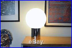 SONNEMAN Vtg Mid Century Modern Chrome Cylinder Glass Ball Orb Table Lamp Eames