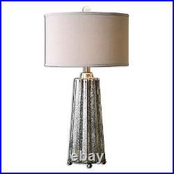 Scalloped Mercury Glass Table Lamp Silver Contemporary