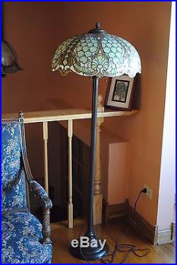 Scarce Arts&Crafts, Art Nouveau Williamson Leaded Stained Slag Glass Floor Lamp