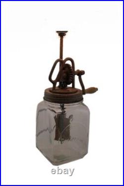 Scratch & Dent Antique Style Butter Churn Glass and Metal Table Lamp Base