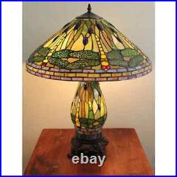 Serena d'italia Tiffany-style Green Dragonfly Table Lamp with Lighted 20 Shade