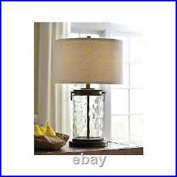 Signature Design By Ashley Tailynn Glass Table Lamp CLEAR BRONZE FINISH ONE