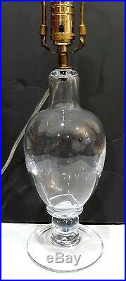 Simon Pearce Fabulous Rare Vintage Blown Crystal Glass Table Lamp Signed 21 3/4