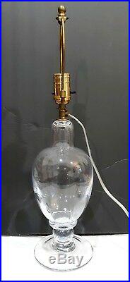Simon Pearce Fabulous Rare Vintage Blown Crystal Glass Table Lamp Signed 21 3/4