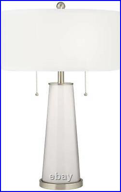 Smart White Peggy Glass Table Lamp
