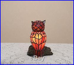 Sold out! 10.5H Stained Glass Tiffany Style Owl Night Light Table Desk Lamp
