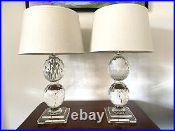 Solid Crystal Glass Table Lamp (set of 2) Full Spectrum Light Barely Used 25