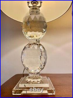 Solid Crystal Glass Table Lamp (set of 2) Full Spectrum Light Barely Used 25