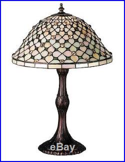 Stain Glass Table Lamp 20 Inch H Diamond & Jewel Meyda Tiffany Style