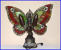 Stained Glass Butterfly Deco Girl Night Light Table Desk Lamp