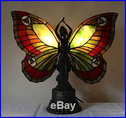Stained Glass Butterfly Deco Girl Night Light Table Desk Lamp