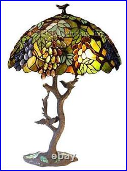 Stained Glass Chloe Lighting Leaves And Grapes 2 Light Table Lamp 20 Shade