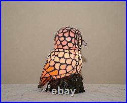 Stained Glass Handcrafted Owl Night Light Table Desk Lamp