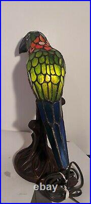Stained Glass Parrot Lamp Tiffany Style vintage