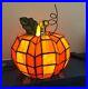 Stained Glass Pumkin Table Lamp Small Tiffany Style Orange Desk Bedside Light
