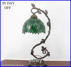 Stained Glass Reading Lamp Table Light Green Wisteria Desk Baroque Tiffany Style