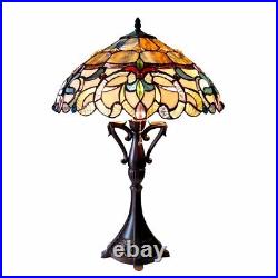 Stained Glass Table Desk Lamp Tiffany Style Victorian Design Shade