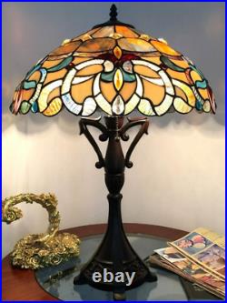 Stained Glass Table Desk Lamp Tiffany Style Victorian Design Shade