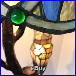 Stained Glass Table Lamp Tiffany Style BIRDS Art Mission Craftsman Victorian Owl