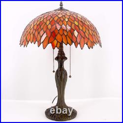 Stained Glass Table Lamp Tiffany Style Bedside Desk Reading Light Home Office