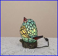 Stained Glass Tiffany Style Lovely Bird Night Light Table Desk Lamp. Cute