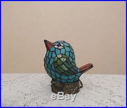 Stained Glass Tiffany Style Lovely Bird Night Light Table Desk Lamp. Cute