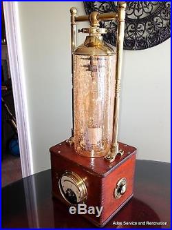 Steampunk meter tesla light brass lamp with gauge and built in dimmer