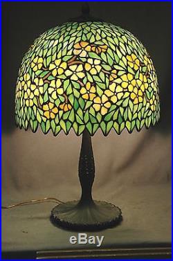 Super Nice Periwinkle Leaded Stained Glass Table Lamp By Unique Handle Classique