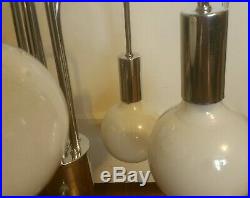 Superb Vintage MID Century Space Age Retro 5 Light Glass Orb Chrome Table Lamp