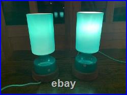 Swedish ELME Table Lamps, 1960's Retro Scandanavian Lighting, Hand Blown Glass