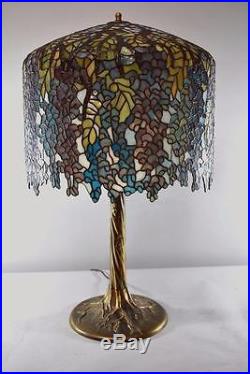 Tiffany Style Wisteria Leaded Stained Glass Table Lamp