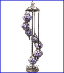 TURKISH MOSAIC LAMP 7 pcs Glass FLOOR TABLE Lamp LIGHT Swan Neck VALENTINES GIFT