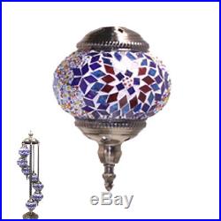 TURKISH MOSAIC LAMP 7 pcs Glass FLOOR TABLE Lamp LIGHT Swan Neck VALENTINES GIFT
