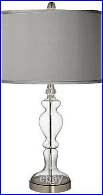 Table Lamp Clear Glass Apothecary Slate Gray for Living Room Bedroom