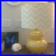 Table Lamp Goldenrod Marigold Double Gourd Glass Chevron Design Shade