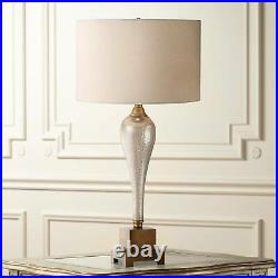Table Lamp Mercury Glass Bronze Beige Shade for Living Room Bedroom Bedside