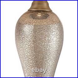 Table Lamp Mercury Glass Bronze Beige Shade for Living Room Bedroom Bedside