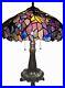 Table Lamp Tiffany Style Stained Glass Wisteria Multi-Color 16 Shade 22 Tall