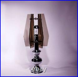 Table Lamp Vintage Italian Design Mid Century 60s Glass Chrome Fontana Arte Veca