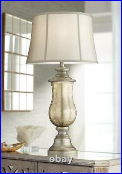 Table Lamp with Nightlight Mercury Glass Bell Shade Living Room Bedroom Bedside