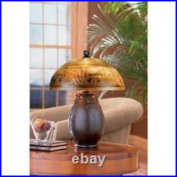 Table Lamp with Urn Style Base with Floral Designs with Decorative Dome Style