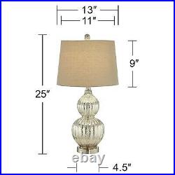 Table Lamps Set of 2 Fluted Mercury Glass Gourd for Living Room Bedroom