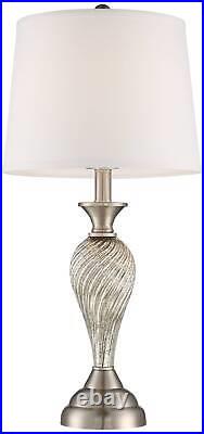 Table Lamps Set of 2 with Table Top Dimmers Silver Mercury Glass for Living Room