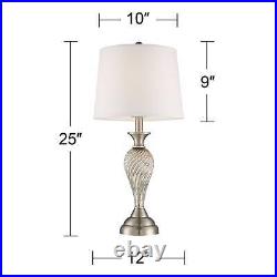 Table Lamps Set of 2 with Table Top Dimmers Silver Mercury Glass for Living Room