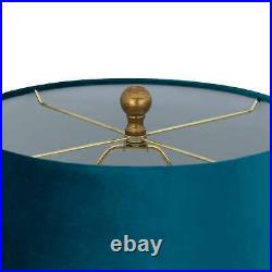 Teal Ananas Glass Table Lamp Pineapple antique gold base large teal blue shade