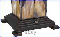 Tiffany Accent Table Lamp with Nightlight LED Art Glass for Living Room Bedroom