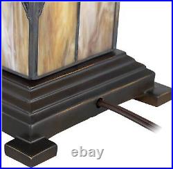 Tiffany Accent Table Lamp with Nightlight LED Art Glass for Living Room Bedroom
